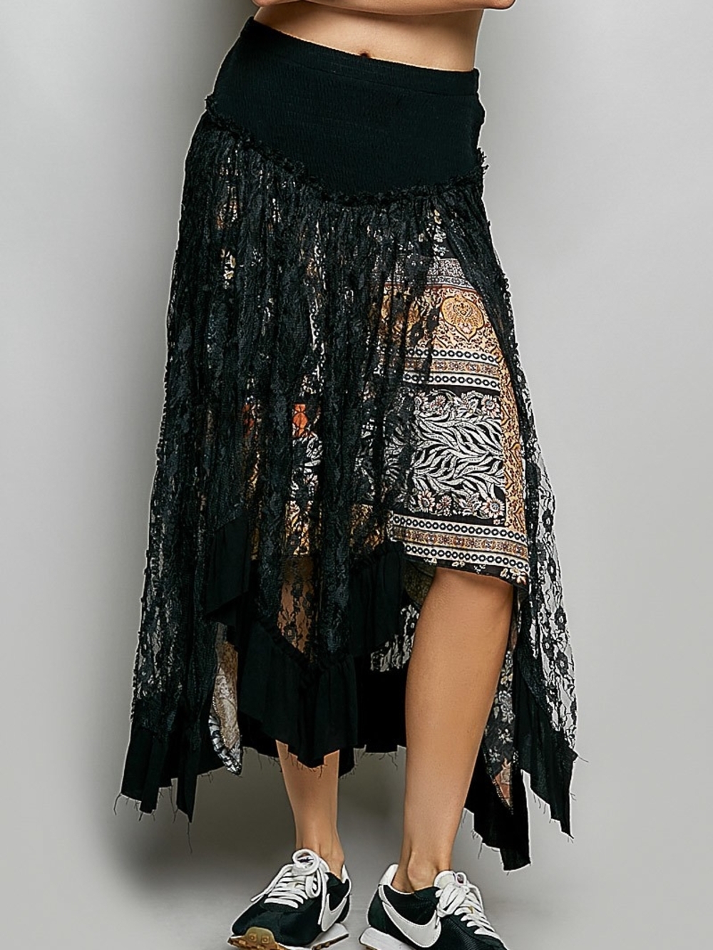 NWOT POL Black Lace Layered SKIRT